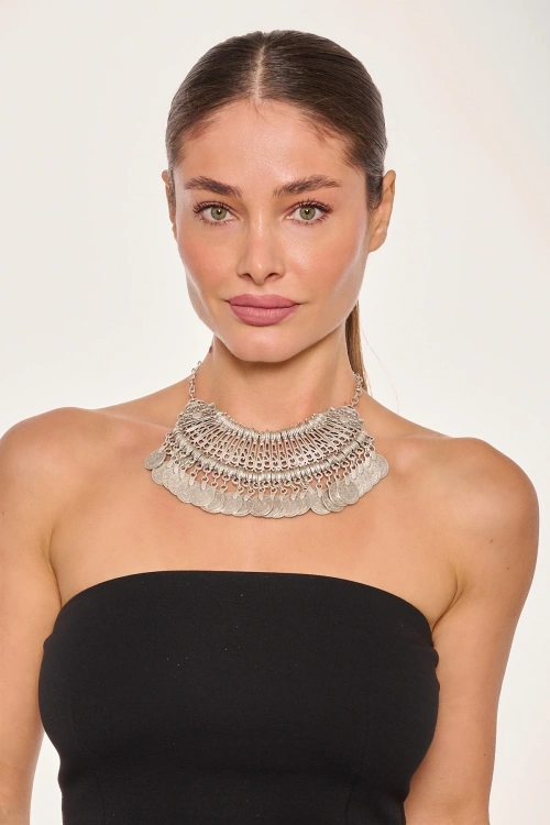 Kiraz Cleopatra Silver Plated Necklace