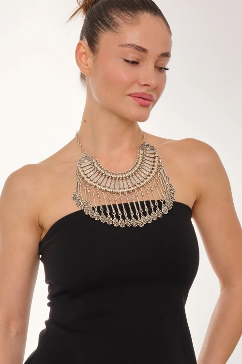 Kiraz Cleopatra Silver Plated Necklace