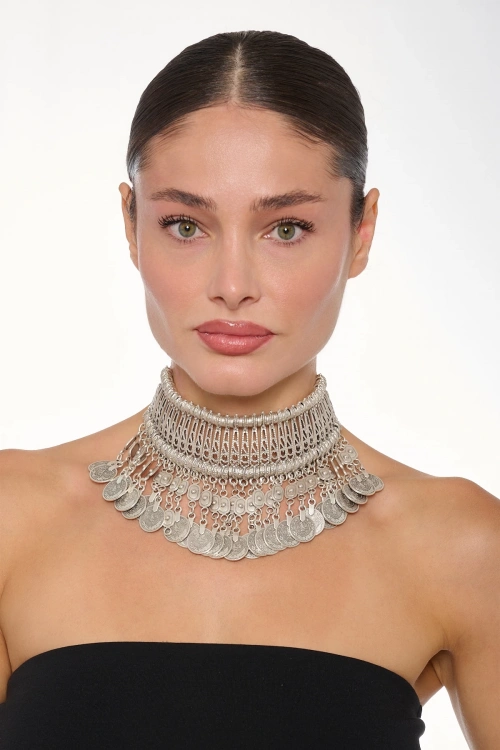 Kiraz Cleopatra Silver Plated Necklace