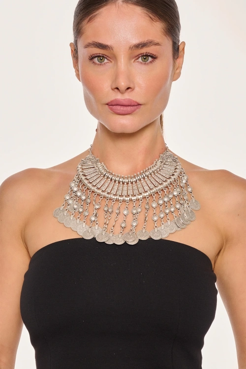 Kiraz Cleopatra Silver Plated Necklace