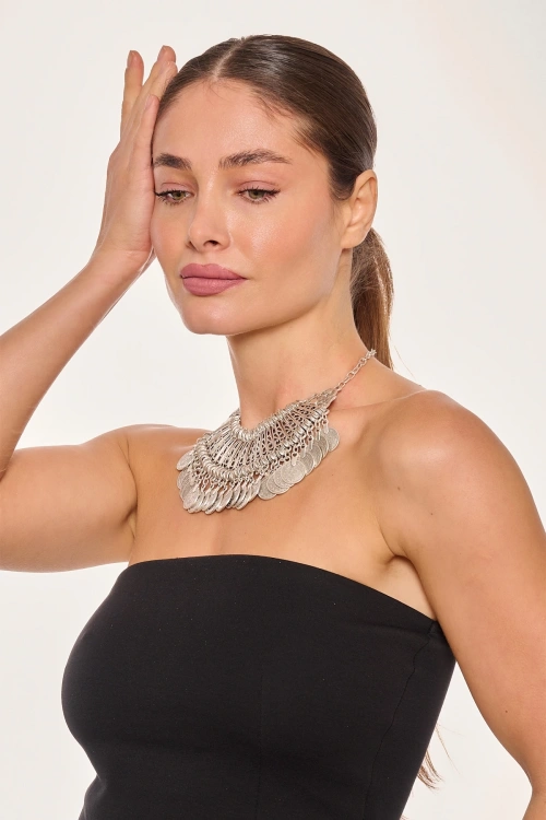 Kiraz Cleopatra Silver Plated Necklace