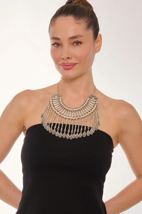 Kiraz Cleopatra Silver Plated Necklace