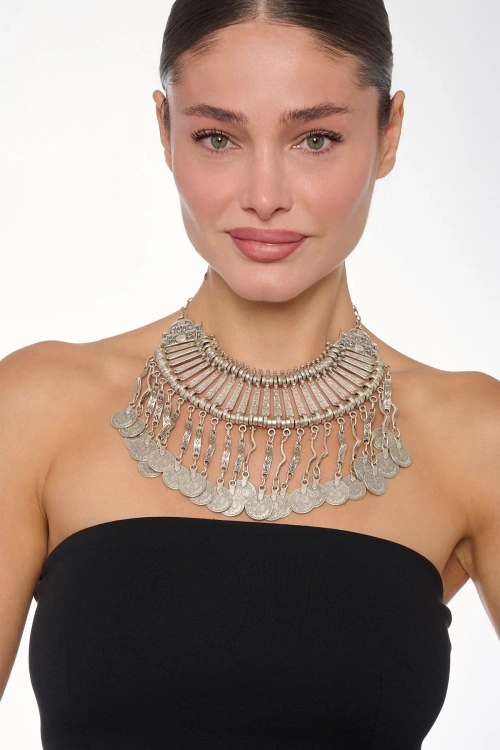 Kiraz Cleopatra Silver Plated Necklace