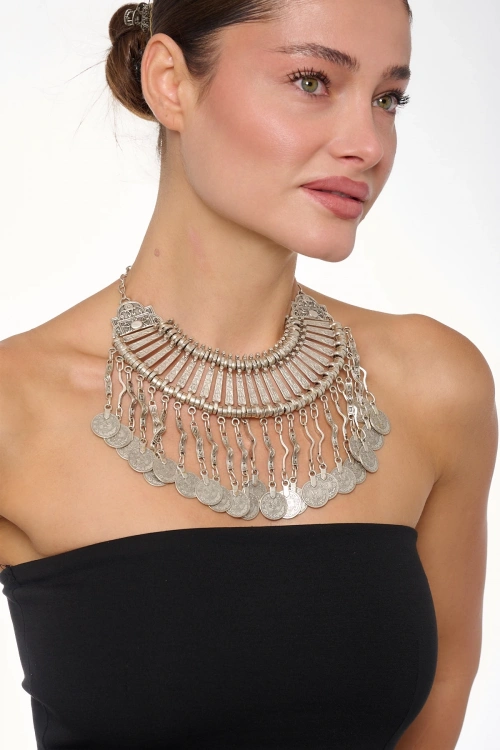 Kiraz Cleopatra Silver Plated Necklace