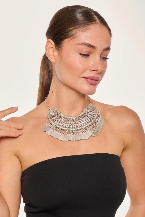 Kiraz Cleopatra Silver Plated Necklace