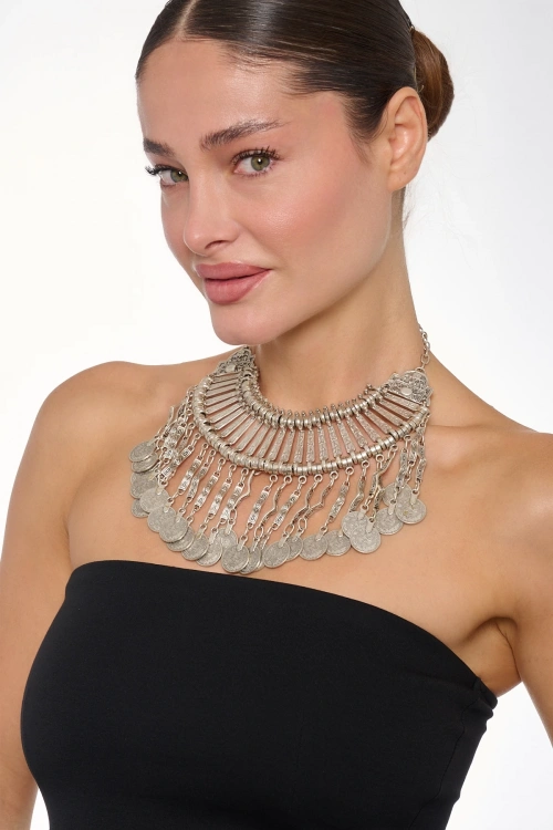 Kiraz Cleopatra Silver Plated Necklace