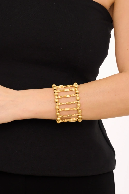 Kiraz Elastic Gold Plated Bracelet