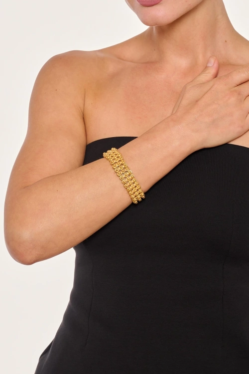 Kiraz Elastic Gold Plated Bracelet