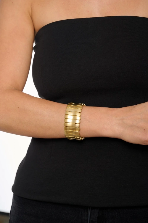 Kiraz Elastic Gold Plated Bracelet