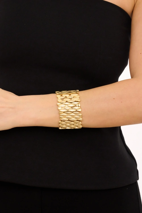 Kiraz Elastic Gold Plated Bracelet