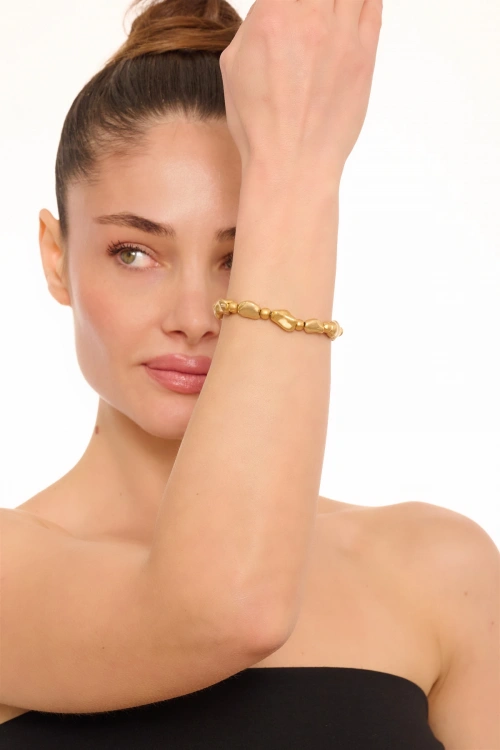 Kiraz Elastic Gold Plated Bracelet