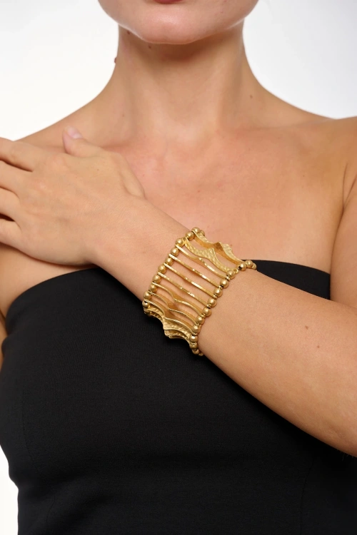 Kiraz Elastic Gold Plated Bracelet