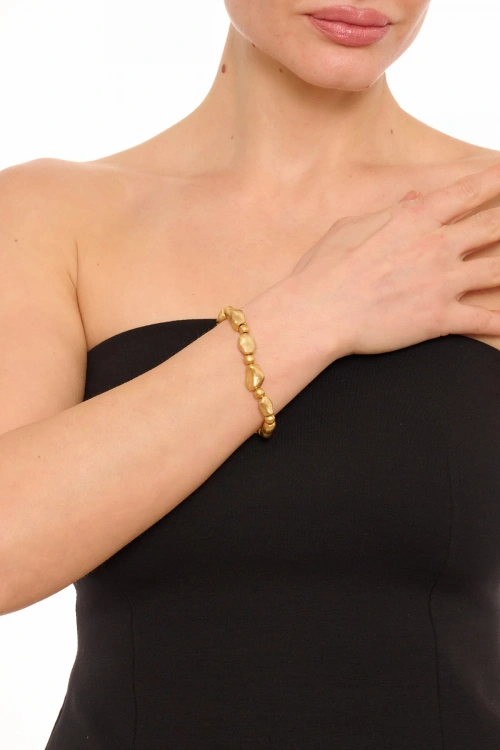 Kiraz Elastic Gold Plated Bracelet
