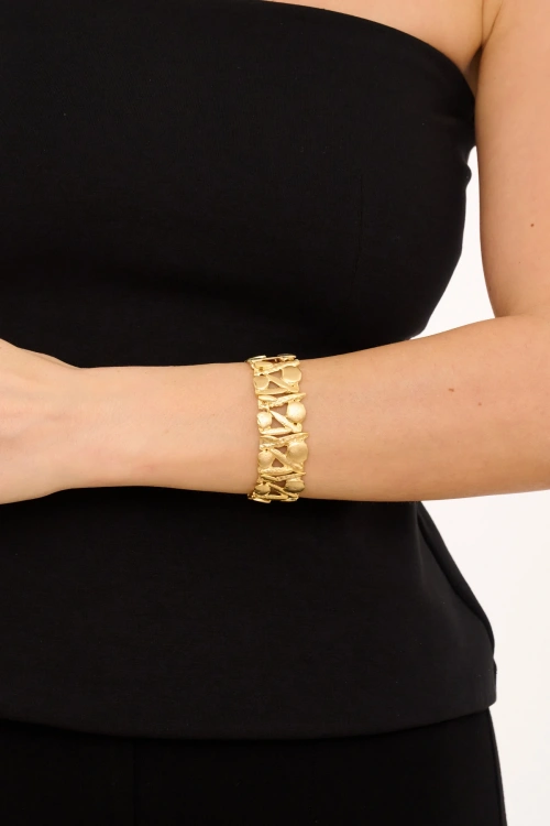 Kiraz Elastic Gold Plated Bracelet