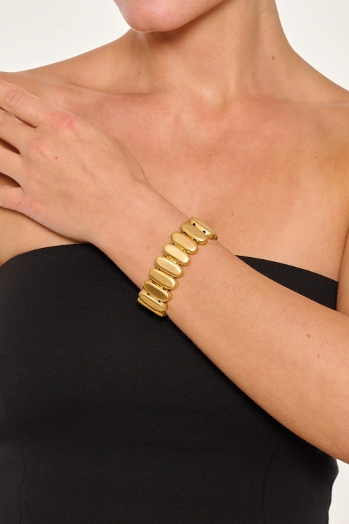 Kiraz Elastic Gold Plated Bracelet