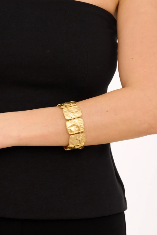 Kiraz Elastic Gold Plated Bracelet