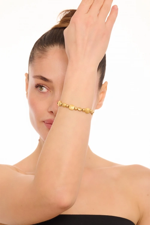 Kiraz Elastic Gold Plated Bracelet