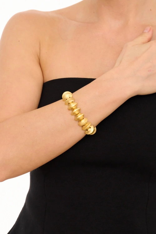 Kiraz Elastic Gold Plated Bracelet