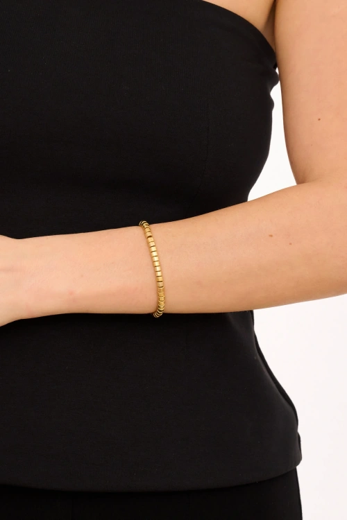 Kiraz Elastic Gold Plated Bracelet
