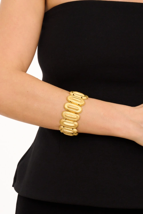 Kiraz Elastic Gold Plated Bracelet