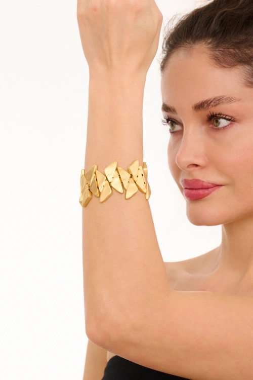 Kiraz Elastic Gold Plated Bracelet