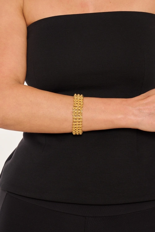 Kiraz Elastic Gold Plated Bracelet