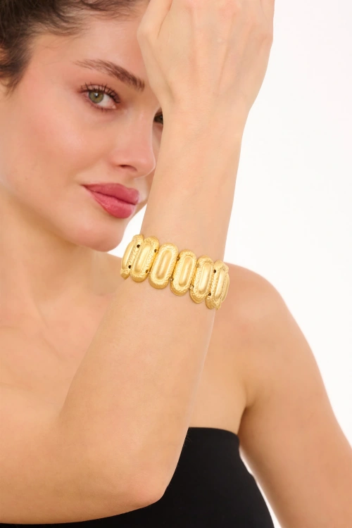 Kiraz Elastic Gold Plated Bracelet