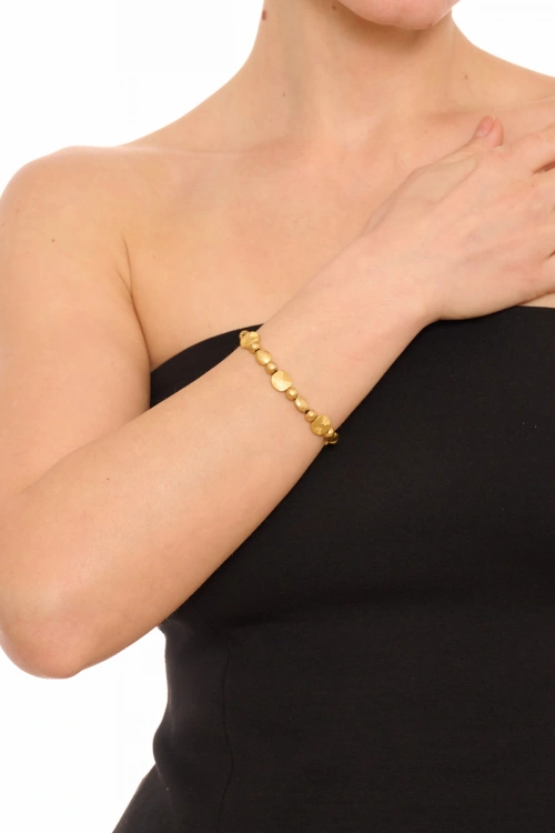 Kiraz Elastic Gold Plated Bracelet