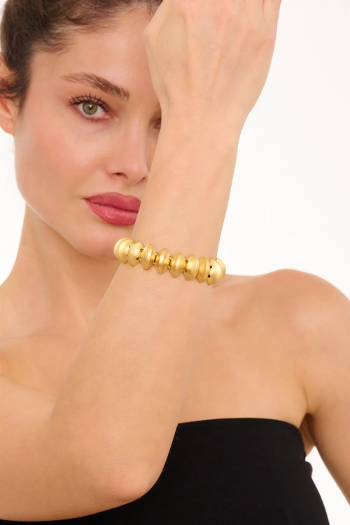 Kiraz Elastic Gold Plated Bracelet