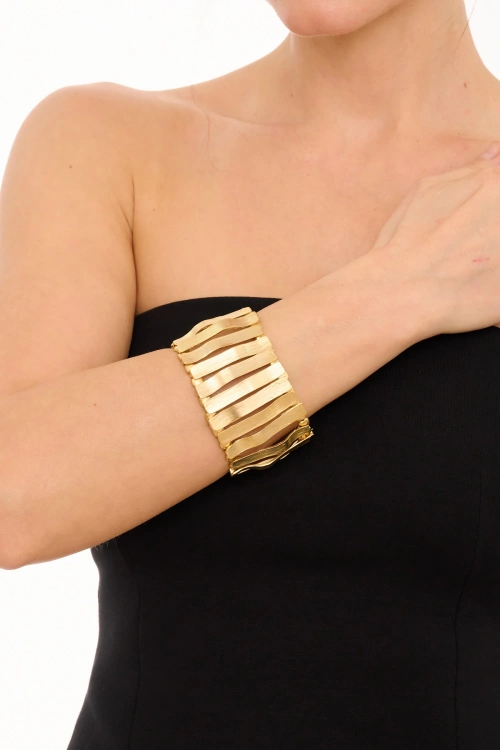 Kiraz Elastic Gold Plated Bracelet
