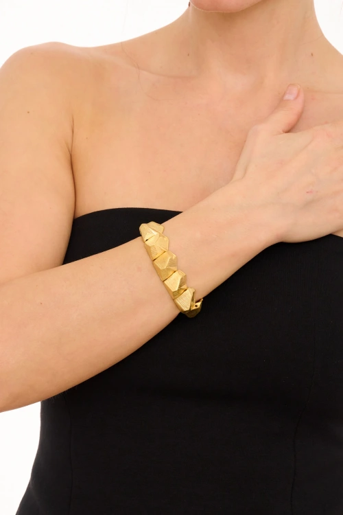 Kiraz Elastic Gold Plated Bracelet