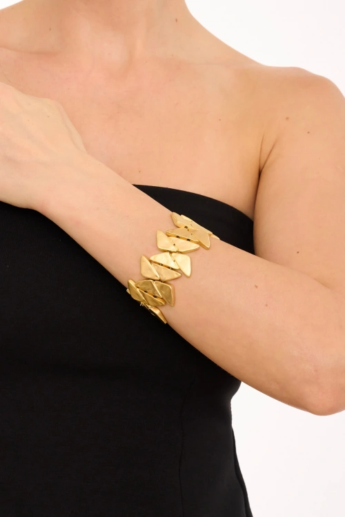 Kiraz Elastic Gold Plated Bracelet