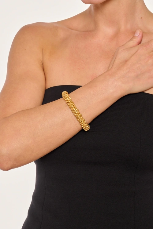 Kiraz Elastic Gold Plated Bracelet