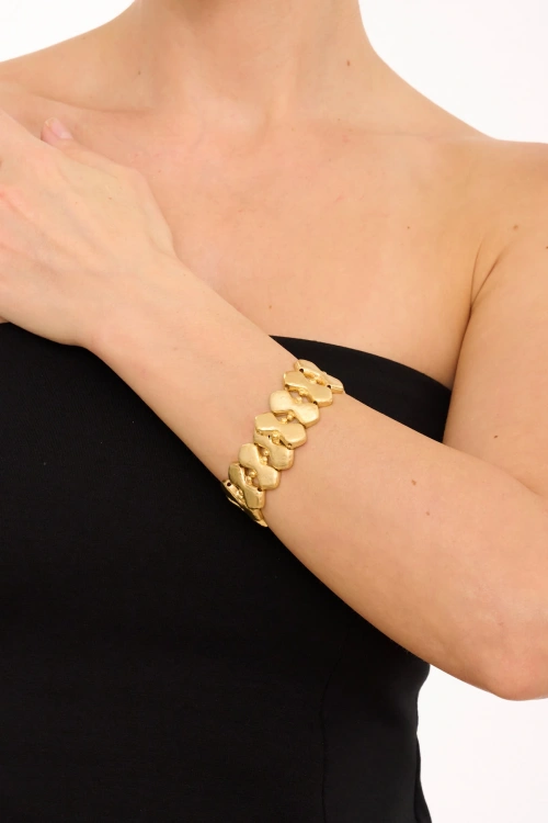 Kiraz Elastic Gold Plated Bracelet