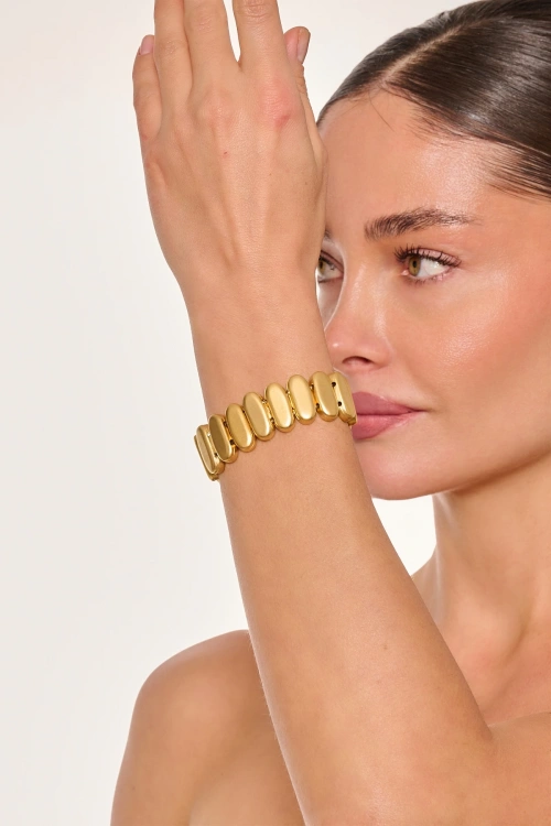 Kiraz Elastic Gold Plated Bracelet