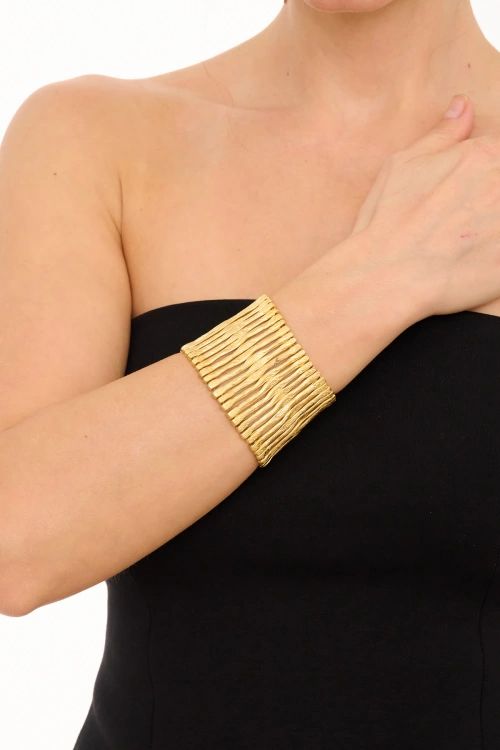 Kiraz Elastic Gold Plated Bracelet