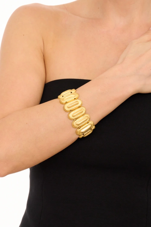 Kiraz Elastic Gold Plated Bracelet