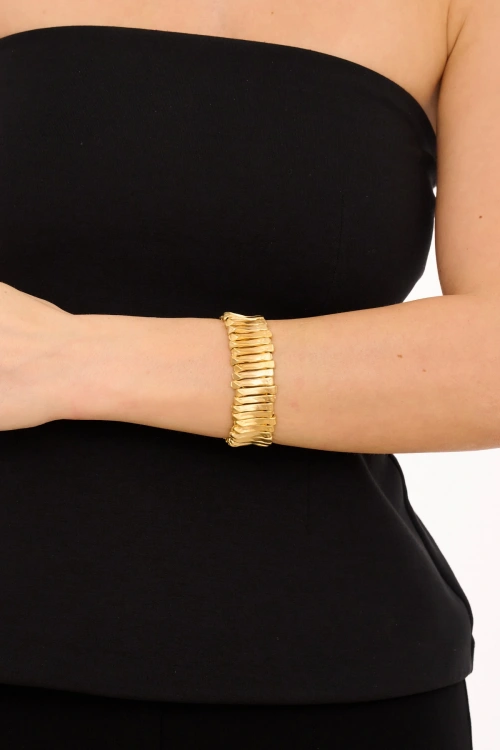 Kiraz Elastic Gold Plated Bracelet