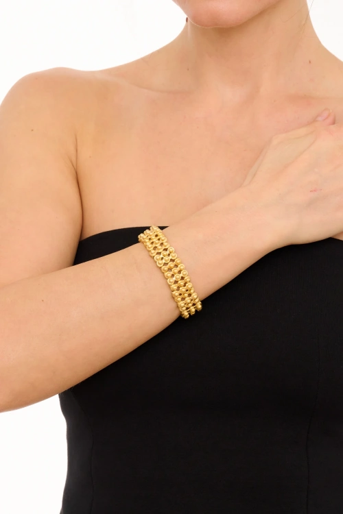 Kiraz Elastic Gold Plated Bracelet