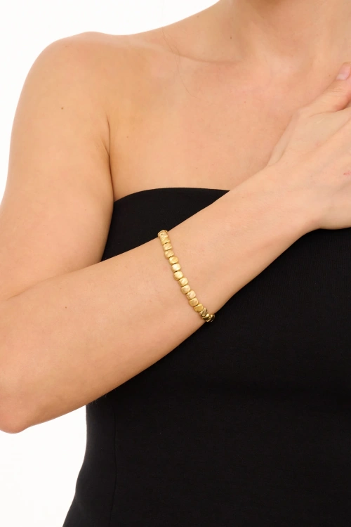 Kiraz Elastic Gold Plated Bracelet