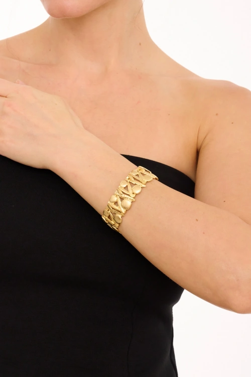 Kiraz Elastic Gold Plated Bracelet