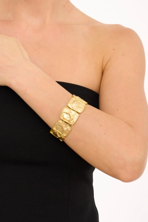 Kiraz Elastic Gold Plated Bracelet