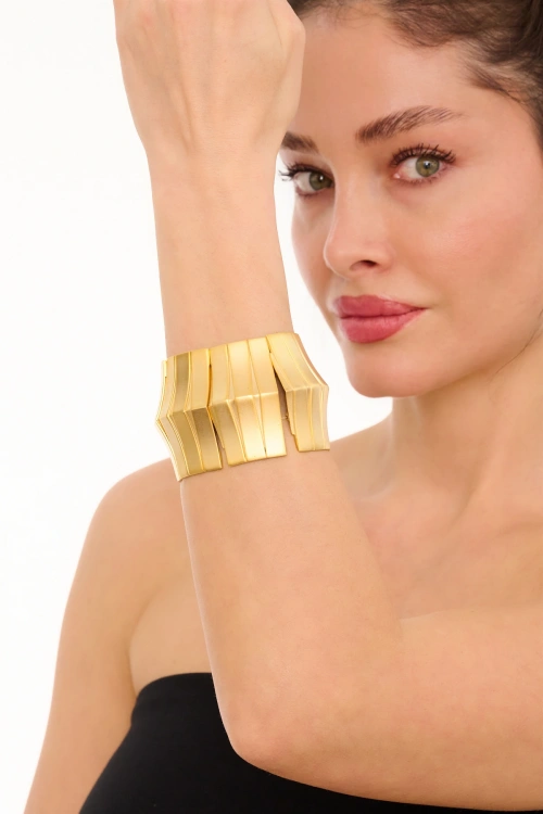 Kiraz Elastic Gold Plated Bracelet