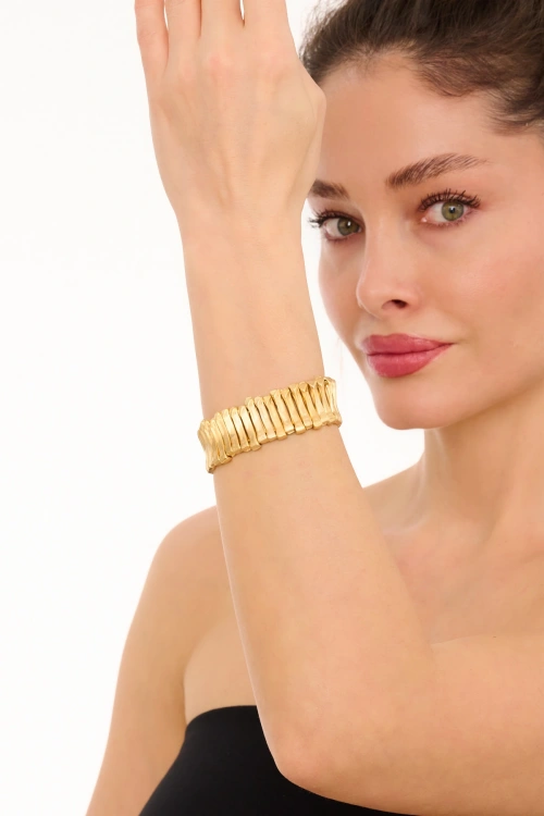 Kiraz Elastic Gold Plated Bracelet