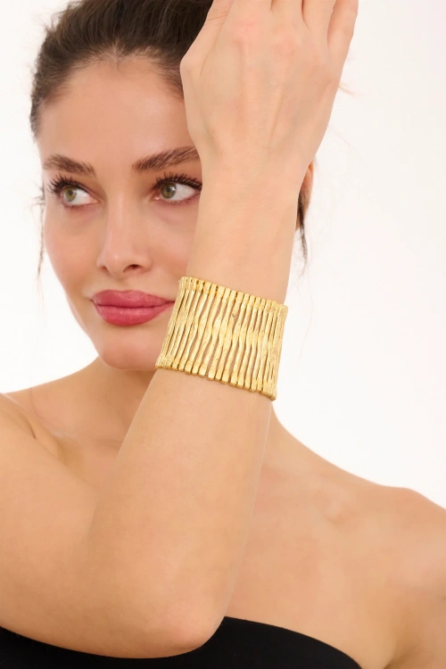 Kiraz Elastic Gold Plated Bracelet