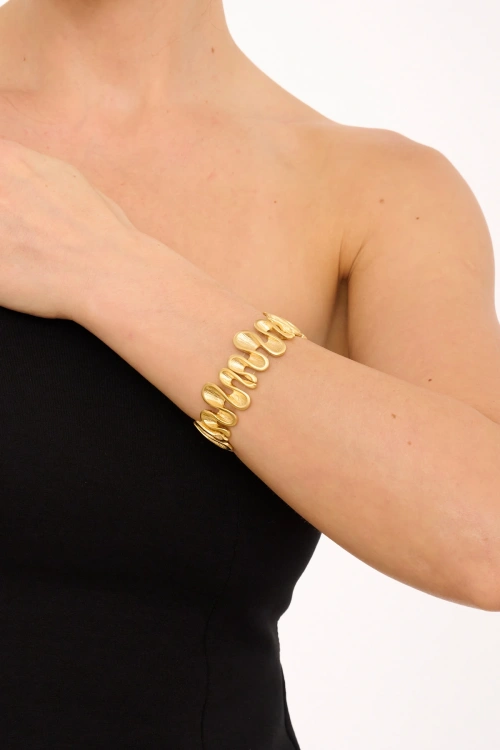 Kiraz Elastic Gold Plated Bracelet