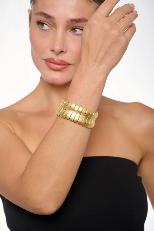 Kiraz Elastic Gold Plated Bracelet