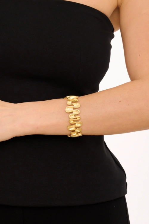Kiraz Elastic Gold Plated Bracelet