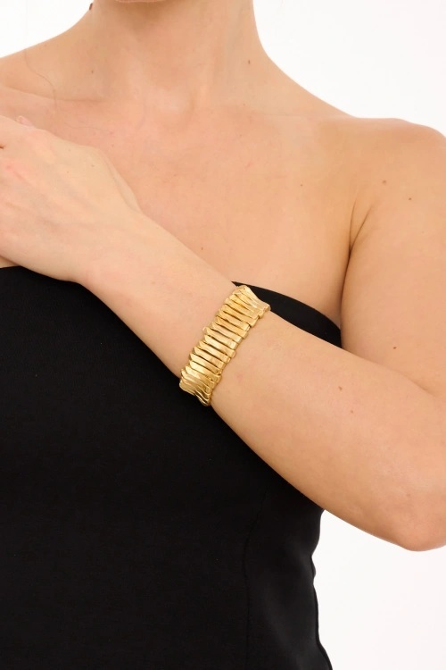 Kiraz Elastic Gold Plated Bracelet