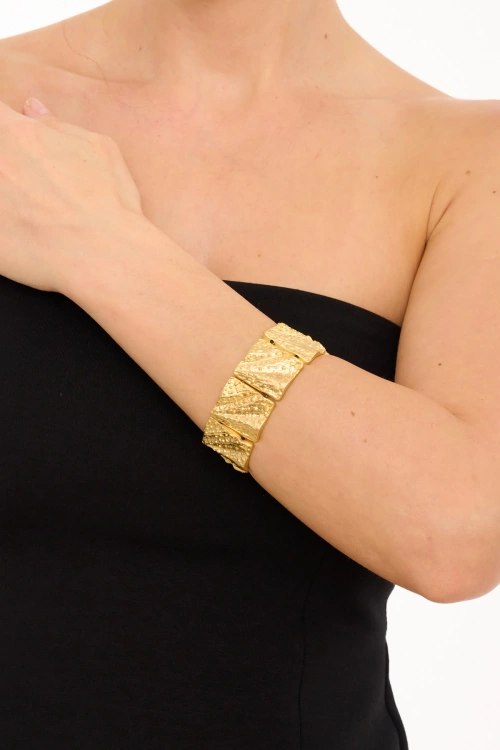 Kiraz Elastic Gold Plated Bracelet